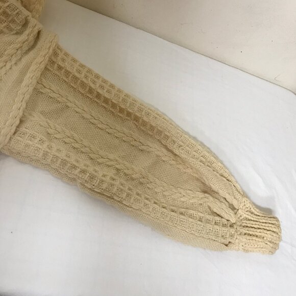 Vtg Irish Wool Fisherman Zip Cardigan ZIP OFF CONVERTIBLE SLEEVE To Sweater Vest - Picture 9 of 16